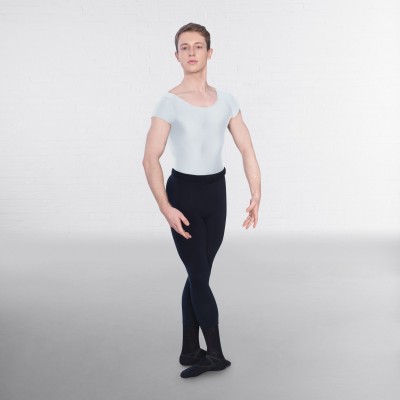 1st Position Male Cap Sleeve Scoop Neck Leotard (White)