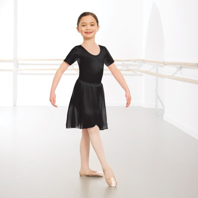 1st Position Wrapover Chiffon Skirt (Black)