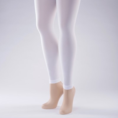 Footless Tights 40 Denier - Adult One Size White