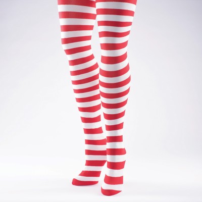 Striped Tights (White/Red)