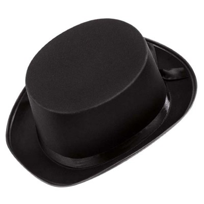 Satin Look Top Hat Black