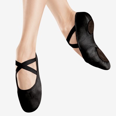 Bloch dehnbare Leinenballettschuhe mit Infinity Stretch (Black)