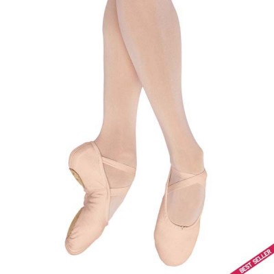 Bloch Pump Ballettschuhe aus Leinen mit geteilter Sohle (Pink)