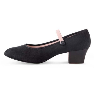 Bloch Tempo Cuban Heel Canvas Character Shoe Black
