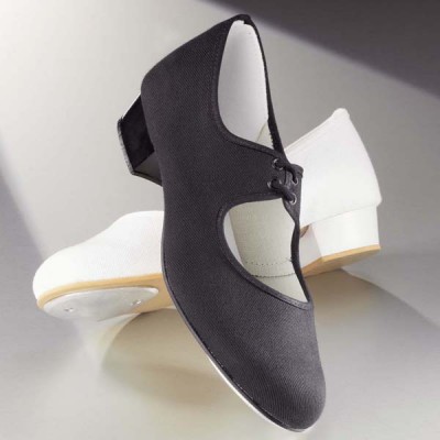 1st Position - Zapatos de Claqué de Tacón Bajo de Tela (Black)