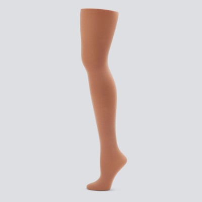 Capezio Ultra Soft Self Knit Waistband Footed Tight (Suntan)