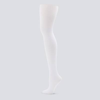 Capezio Ultra Soft Self Knit Waistband Footed Tight (White)