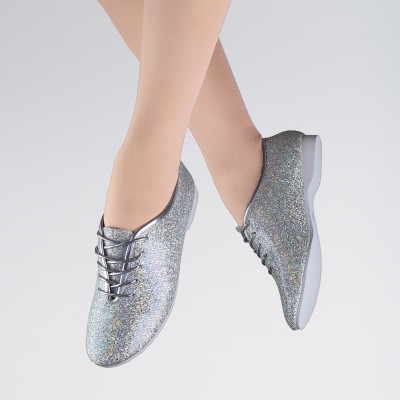 1st Position Hologram Jazz Shoes (Silver)
