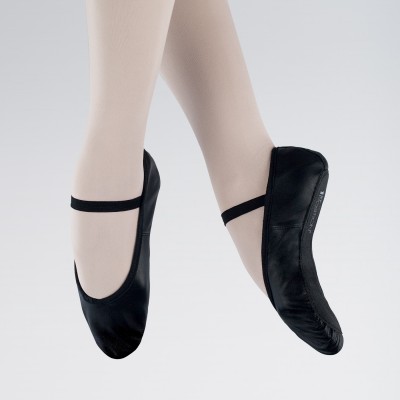 1st Position Leather Ballet Shoes (Black)