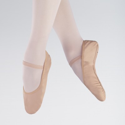 1st Position Premium Ballettschuhe aus Leder mit dehnbarem Band in Rosa