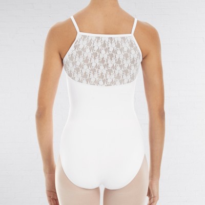 Intermezzo Justaucorps à Fines Bretelles et Dos en Dentelle Enfant (White)