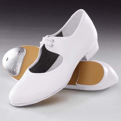 1st Position Low Heel PU Tap Shoes (White)