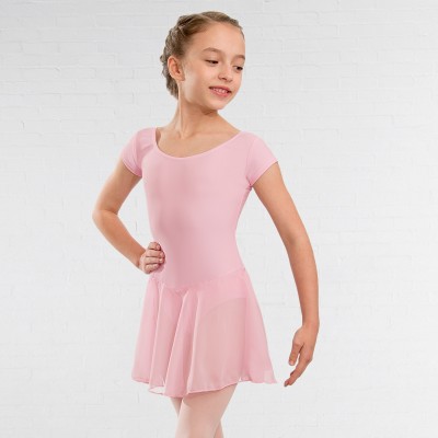 NATD Class / Preliminary/Grade 1 Voile Skirted Cap Sleeved Leotard (Light Pink)