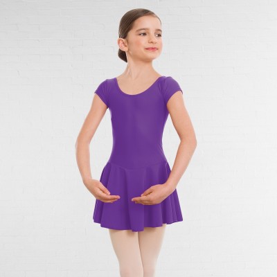 1st Position Maddy Skirted Cap Sleeve Leotard (Matt Nylon) (Violet)