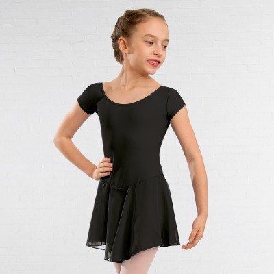 1st Position Milly Voile Skirted Cap Sleeve Leotard (Black)