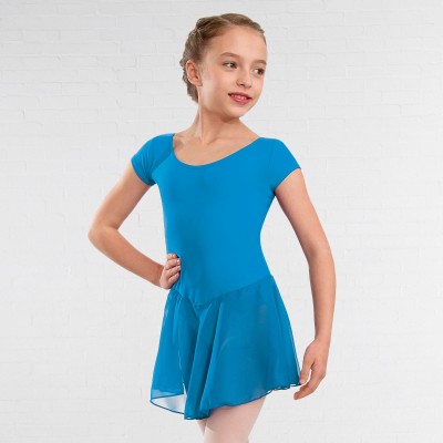 1st Position Milly Voile Skirted Cap Sleeve Leotard (China Blue)