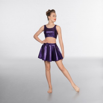 1st Position Metallic Circular Skirt Purple