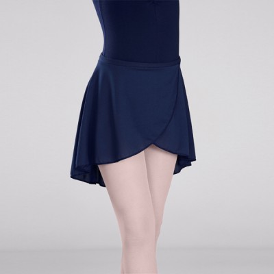 Roch Valley Wrapover Polycrepe Skirt (Navy Blue)