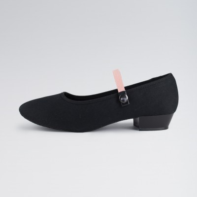 1st Position Charakterschuhe aus Leinen mit niedrigem Absatz