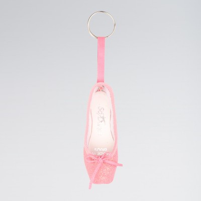 So Danca Mini Pointe Shoe Glitter Keyring Pink Glitter