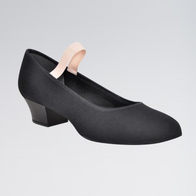 So Danca Royal Canvas Character Shoes with Pink Elastics 1.25 Inch Heel