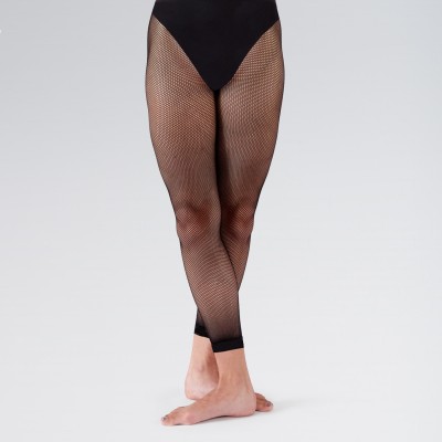 Silky Dance Fishnet Footless Tights (Black)