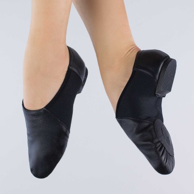 1st Position Split Sole Stretch Jazz Shoe (Black)