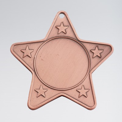 Star Shaped Medal (Takes 2.5cm centre)  Bronze