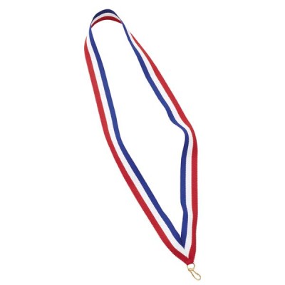 Medal Ribbon Pack of 10 Red/White/Blue
