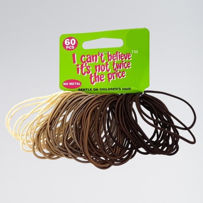 60 Mixed Brown/Blonde Hair Elastics