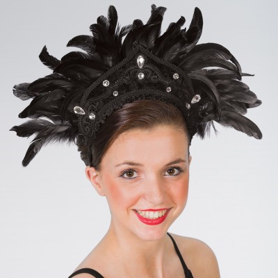 Carnival Headdress Feather Black