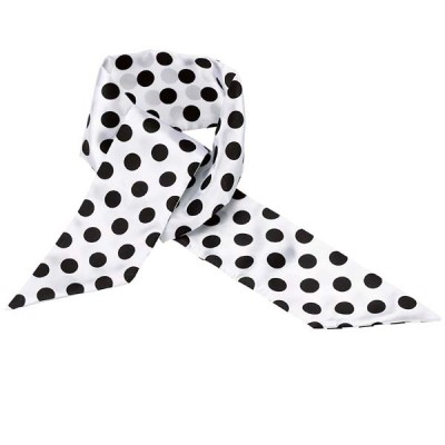 Satin Neck Sash White With Black Spots