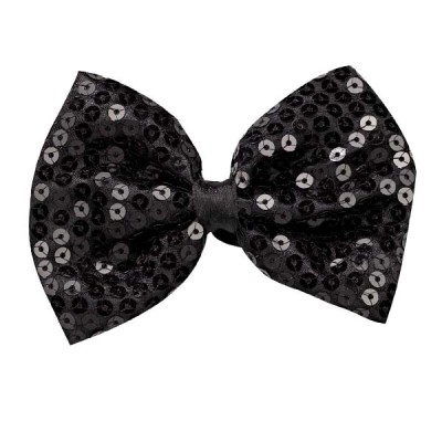 Black Sequin Bow Tie