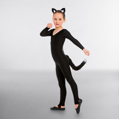 Fur Cat Tail - Black with White Tip