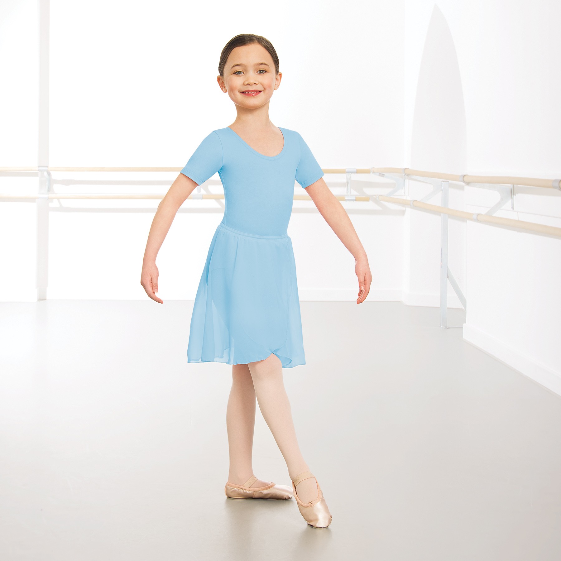 1st Position Wrapover Chiffon Skirt (Pale Blue)