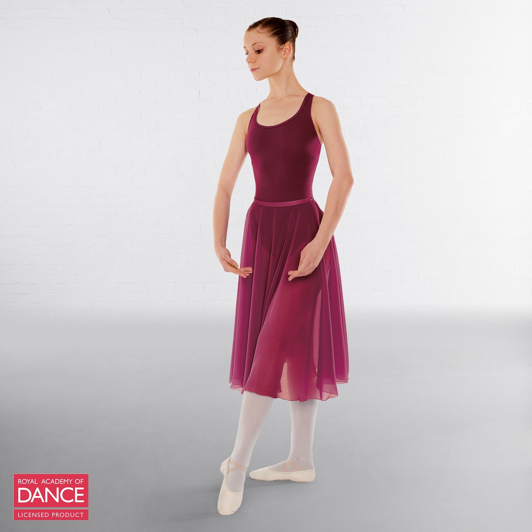 Little Ballerina RAD Approved Circular Poly Chiffon Skirt (Burgundy)