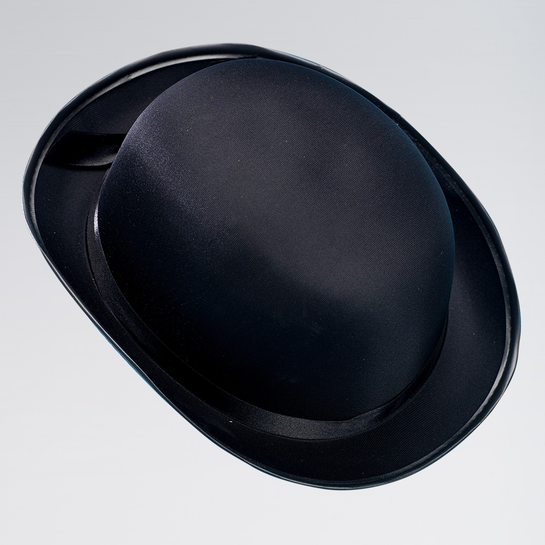 Black Satin Look Bowler Hat