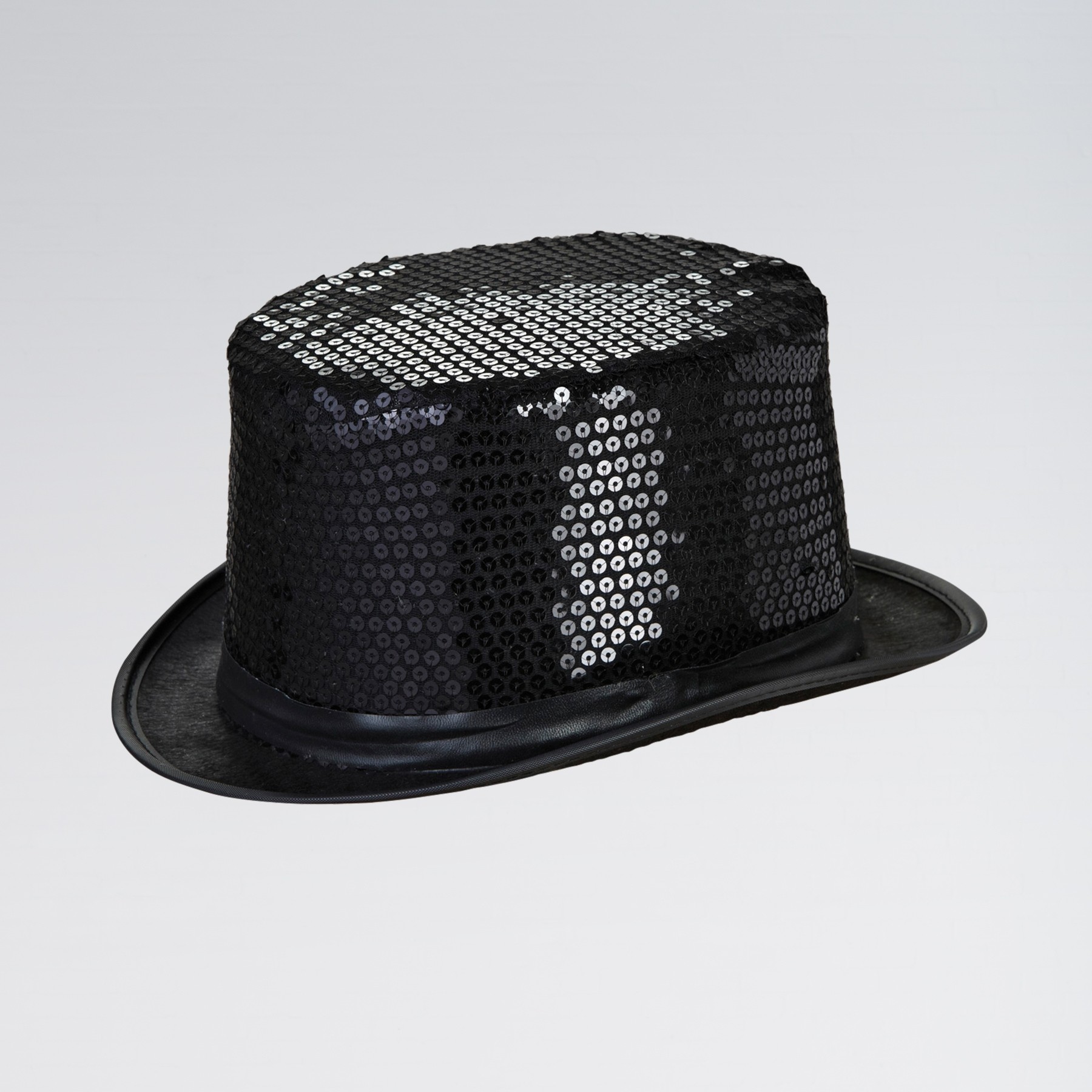 Mirrorspot Sequin Top Hat Black