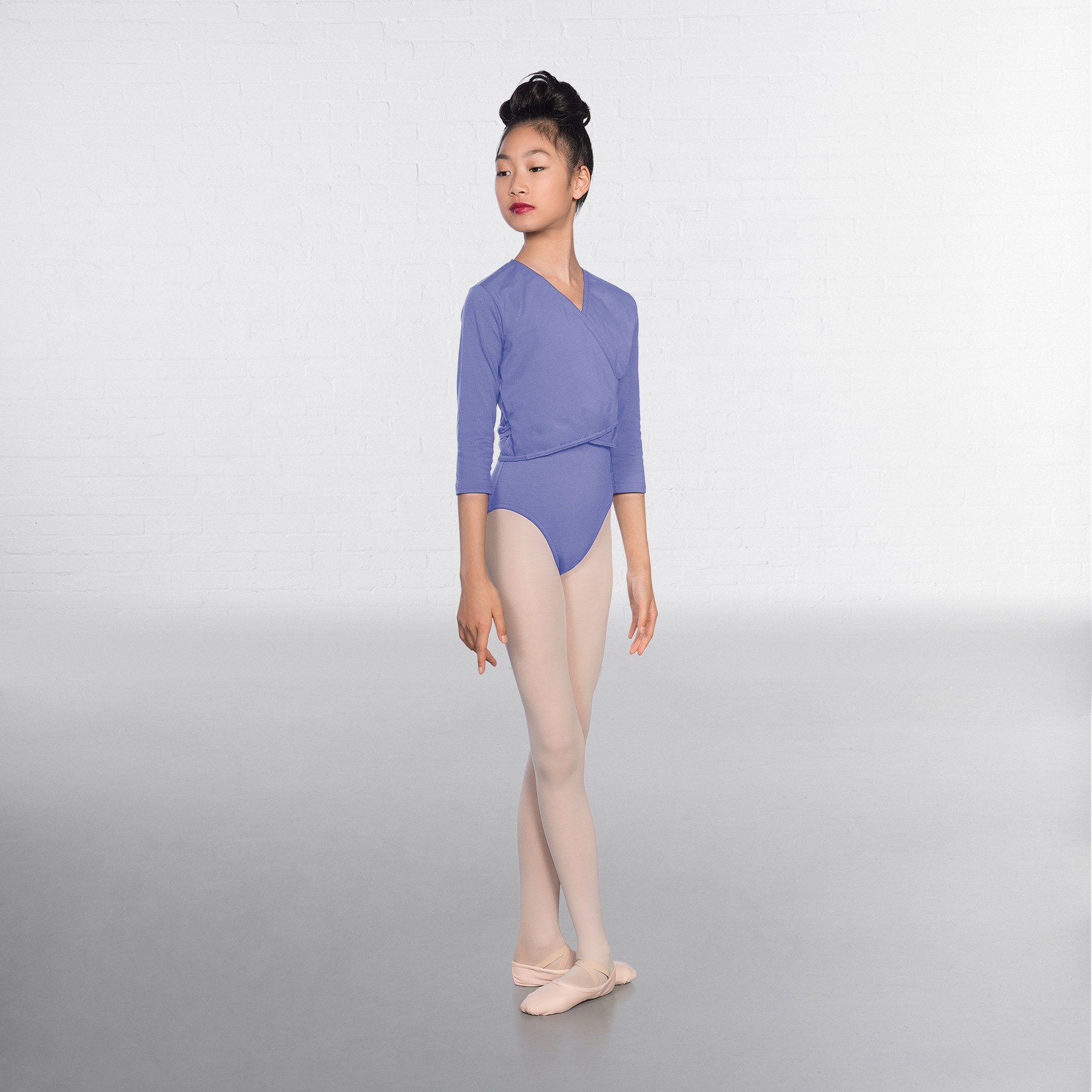 1st Position Cotton/Poly X Over Cardigan 3/4 Length Sleeves (Sky Blue)