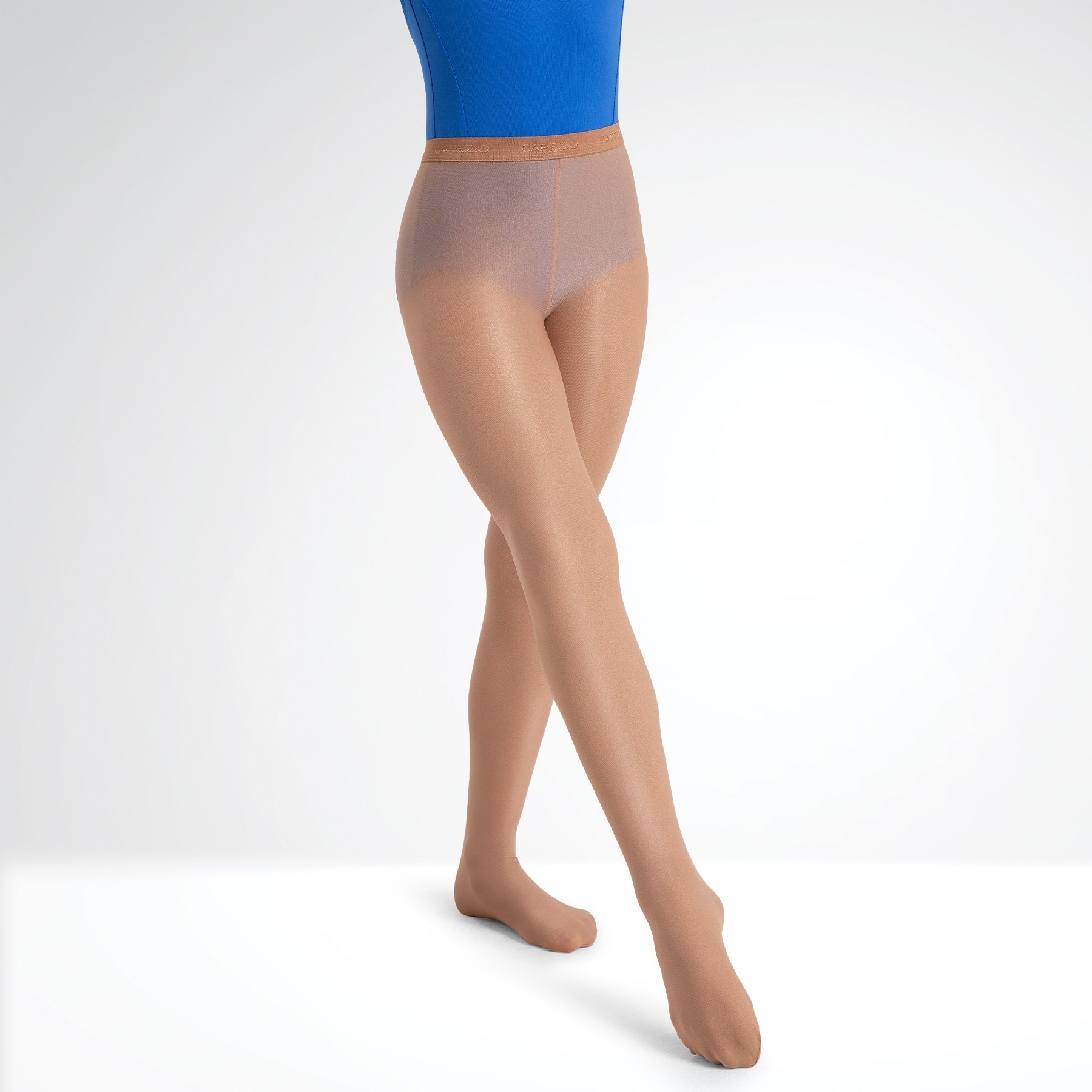 Capezio Child Ultra Shimmery Footed Tights (Suntan)