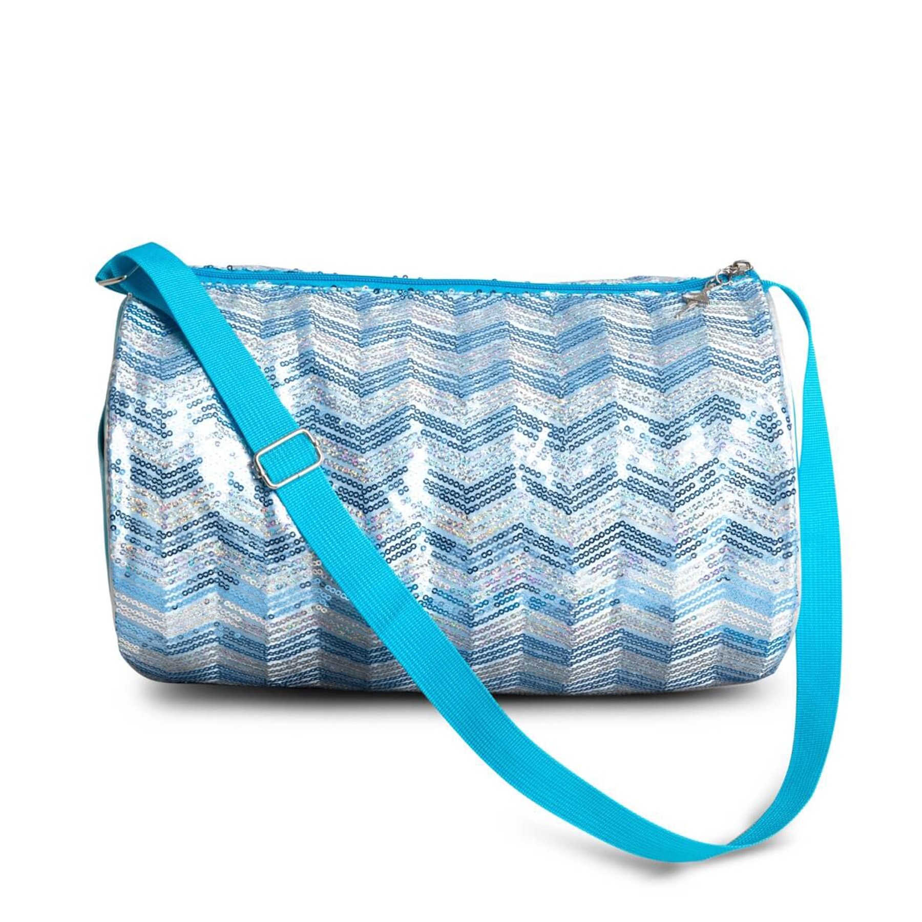 Capezio Chevron Barrel Bag Light Blue Sequin