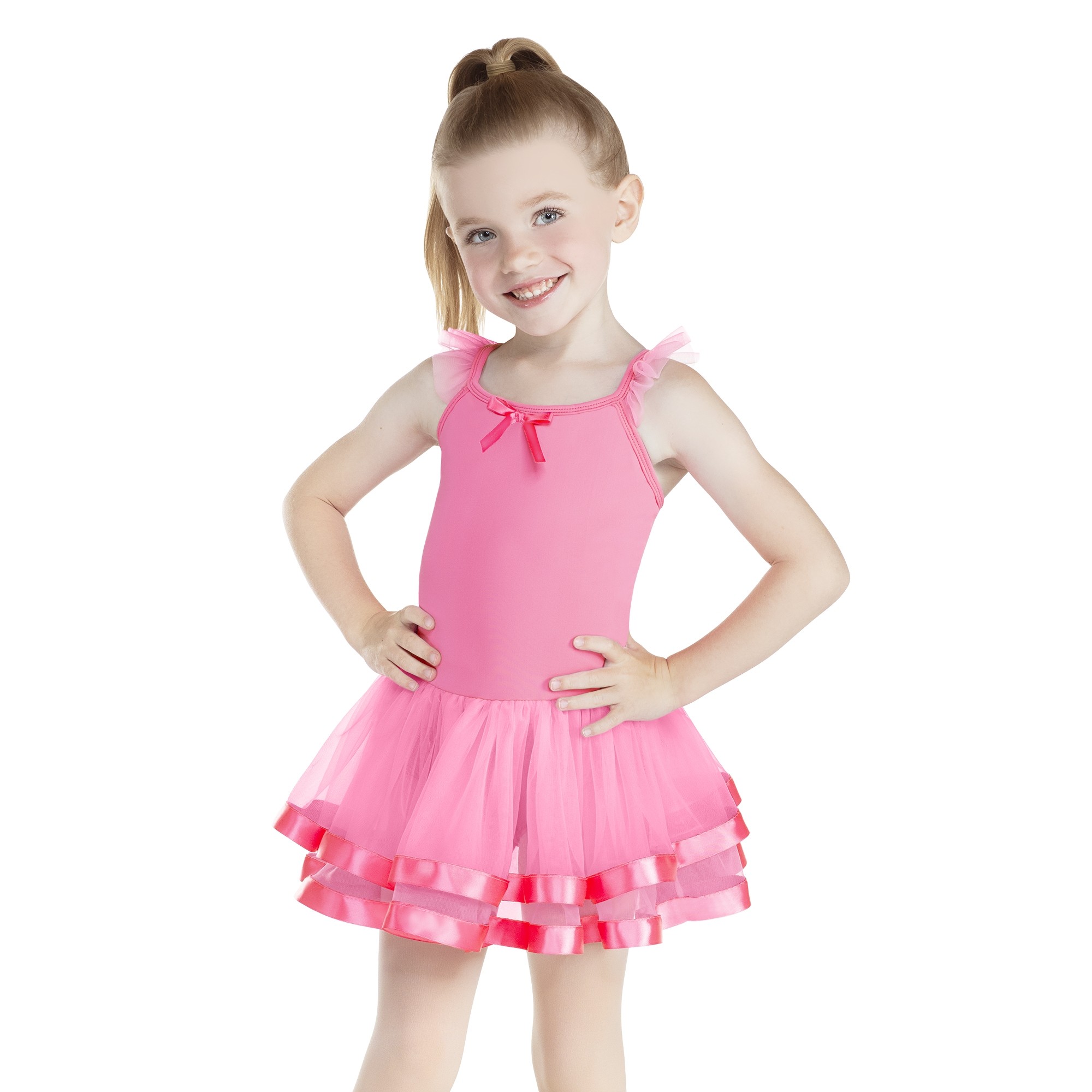 1st Position Flutter Sleeve Dress (Bubblegum Pink)