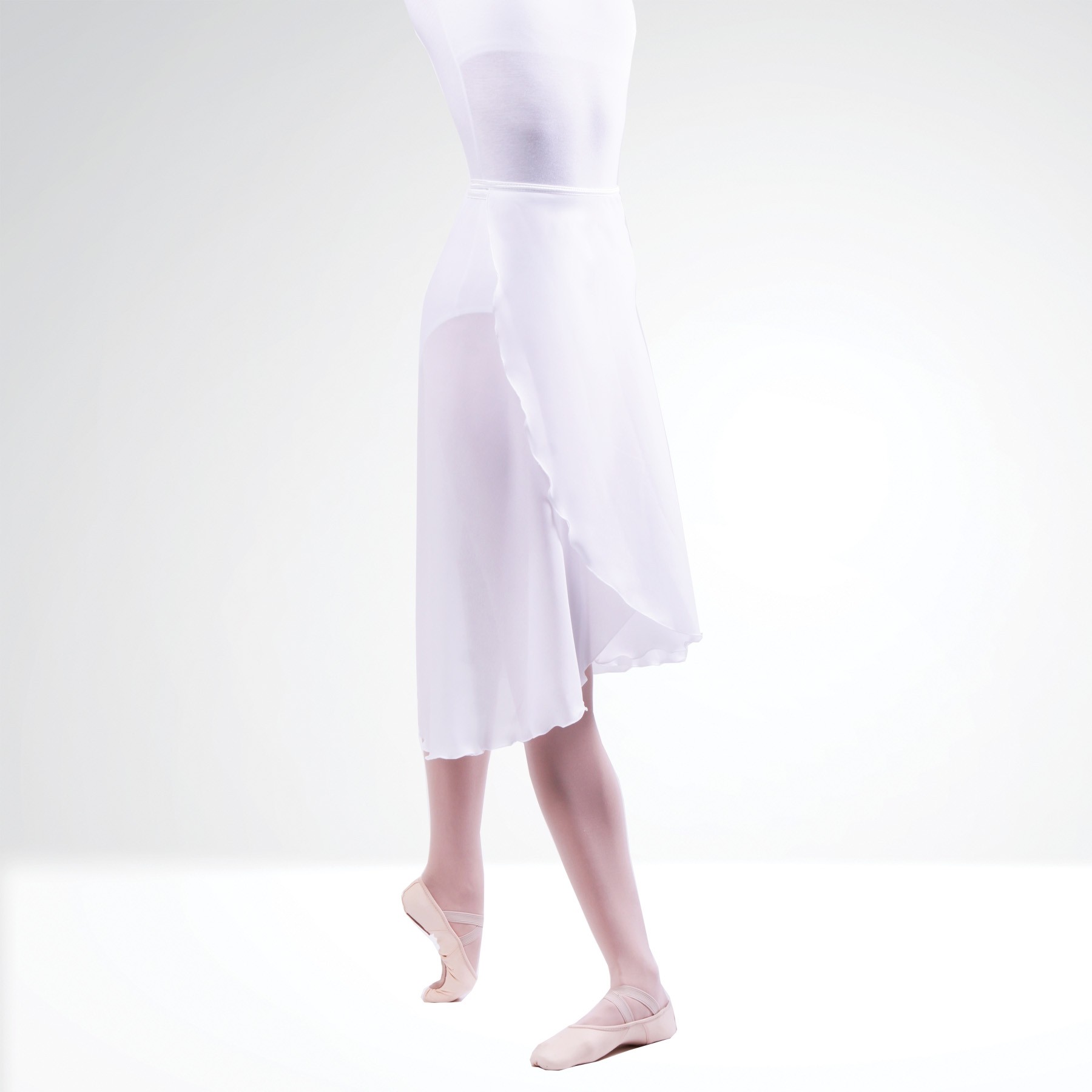1st Position Chiffon Wrap Skirt White Adult One Size
