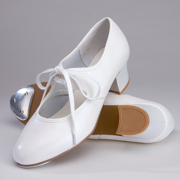 1st Position PU Cuban Heel Tap Shoes (White)
