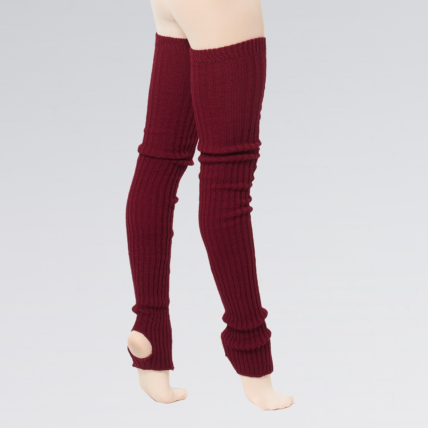 Intermezzo Lange gestrickte Stulpen mit Steg (Burgundy)