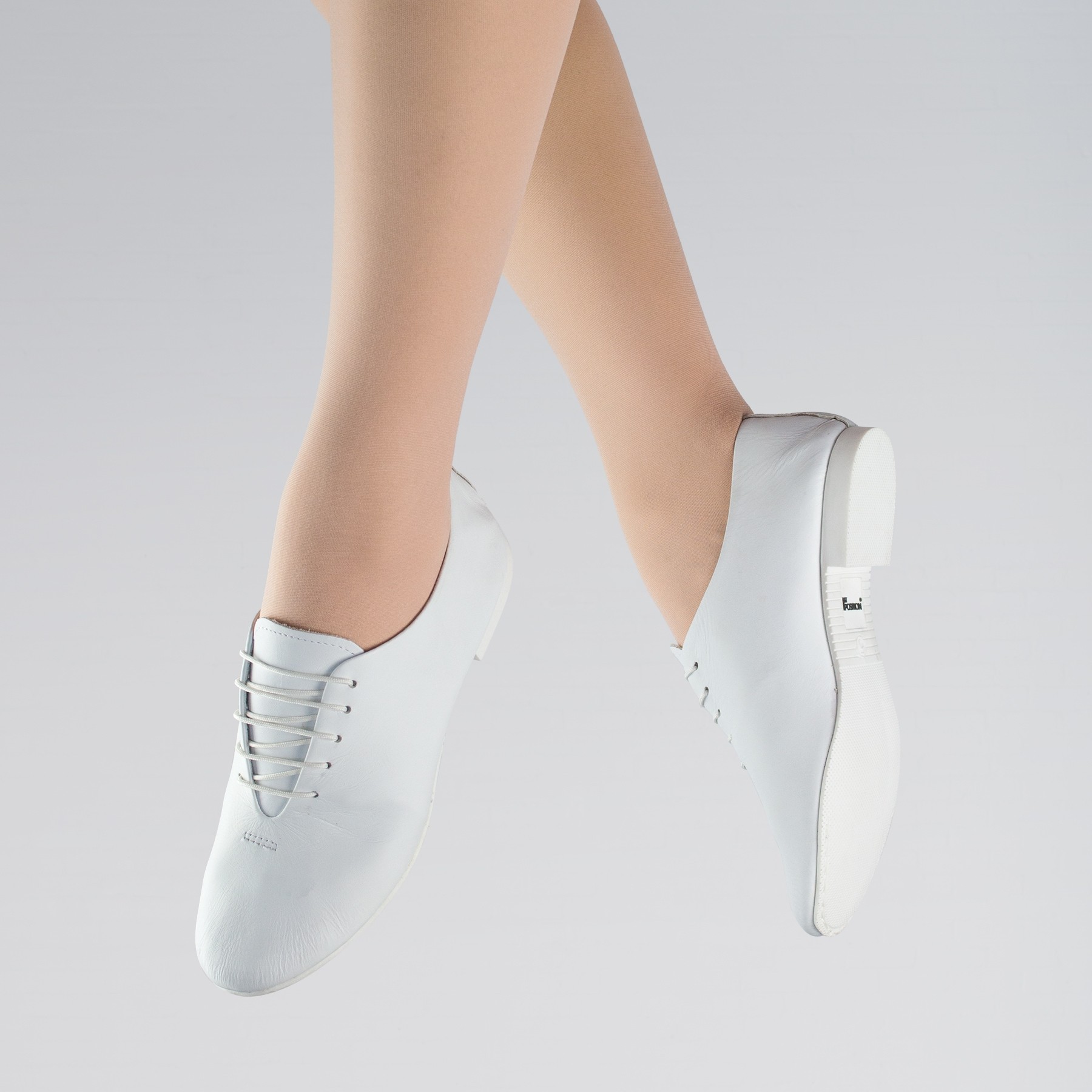 1st Position Leather Jazz Shoes (White) Belfast School Of Performing Arts