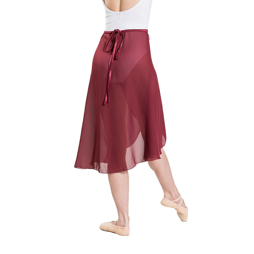 1st Position Self-Tie Wrap Skirt Burgundy Adult One Size