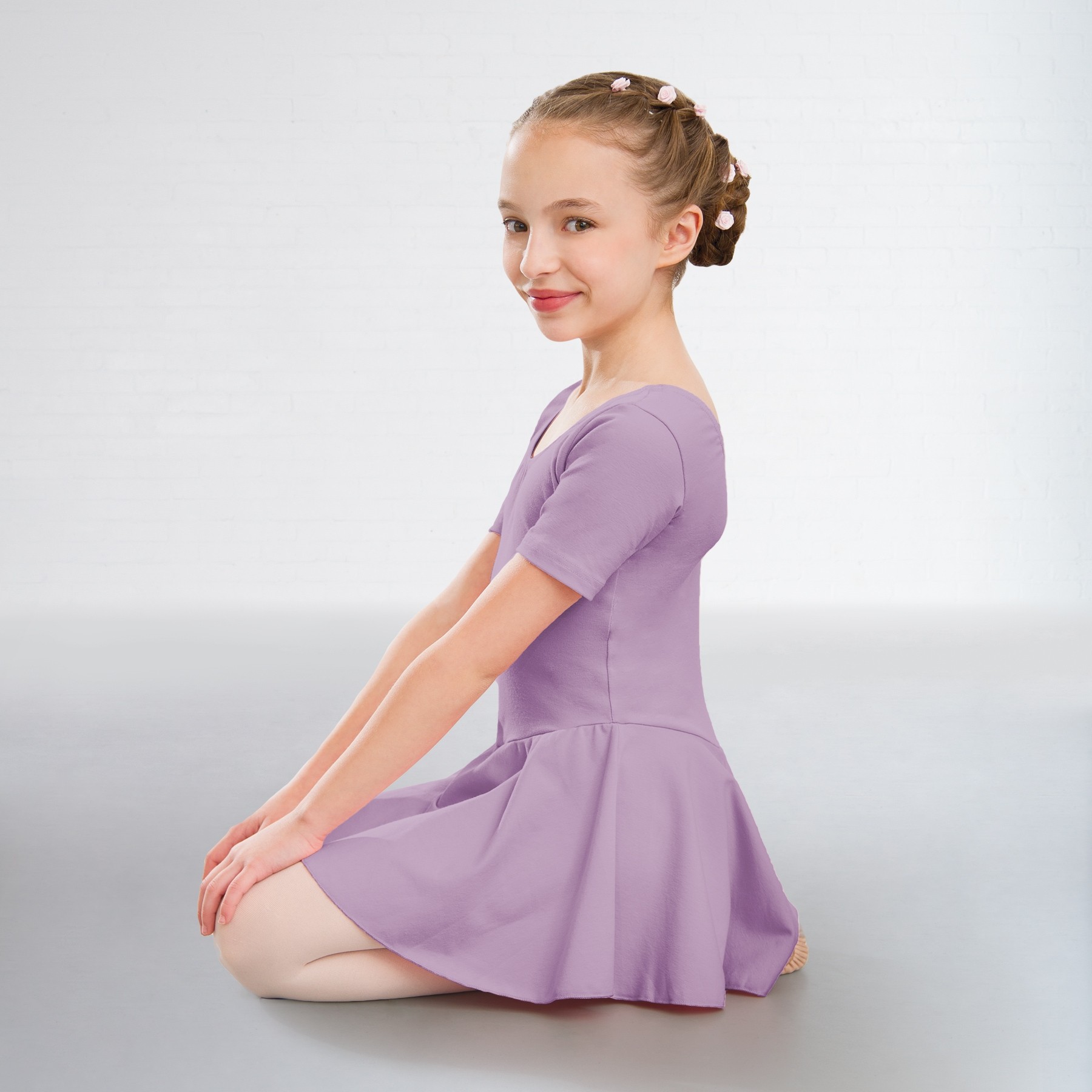 1st Position - Maillot Hannah de Algodón con Falda (Lavender)