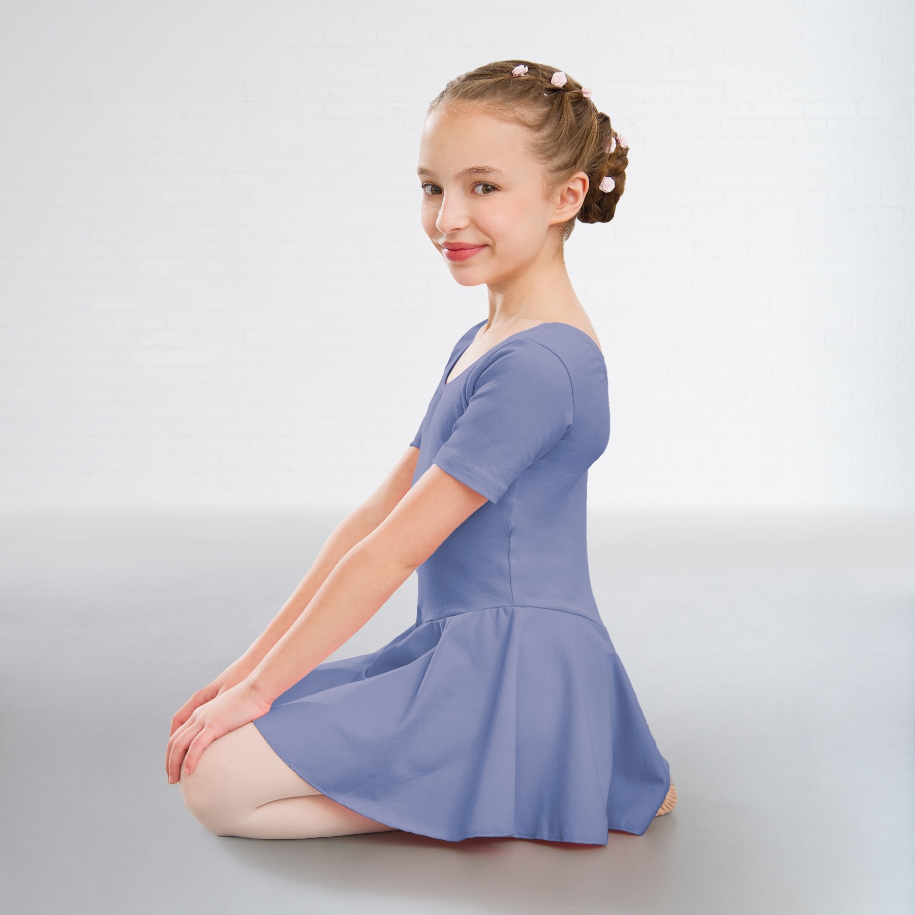 1st Position - Maillot Hannah de Algodón con Falda (Sky Blue)