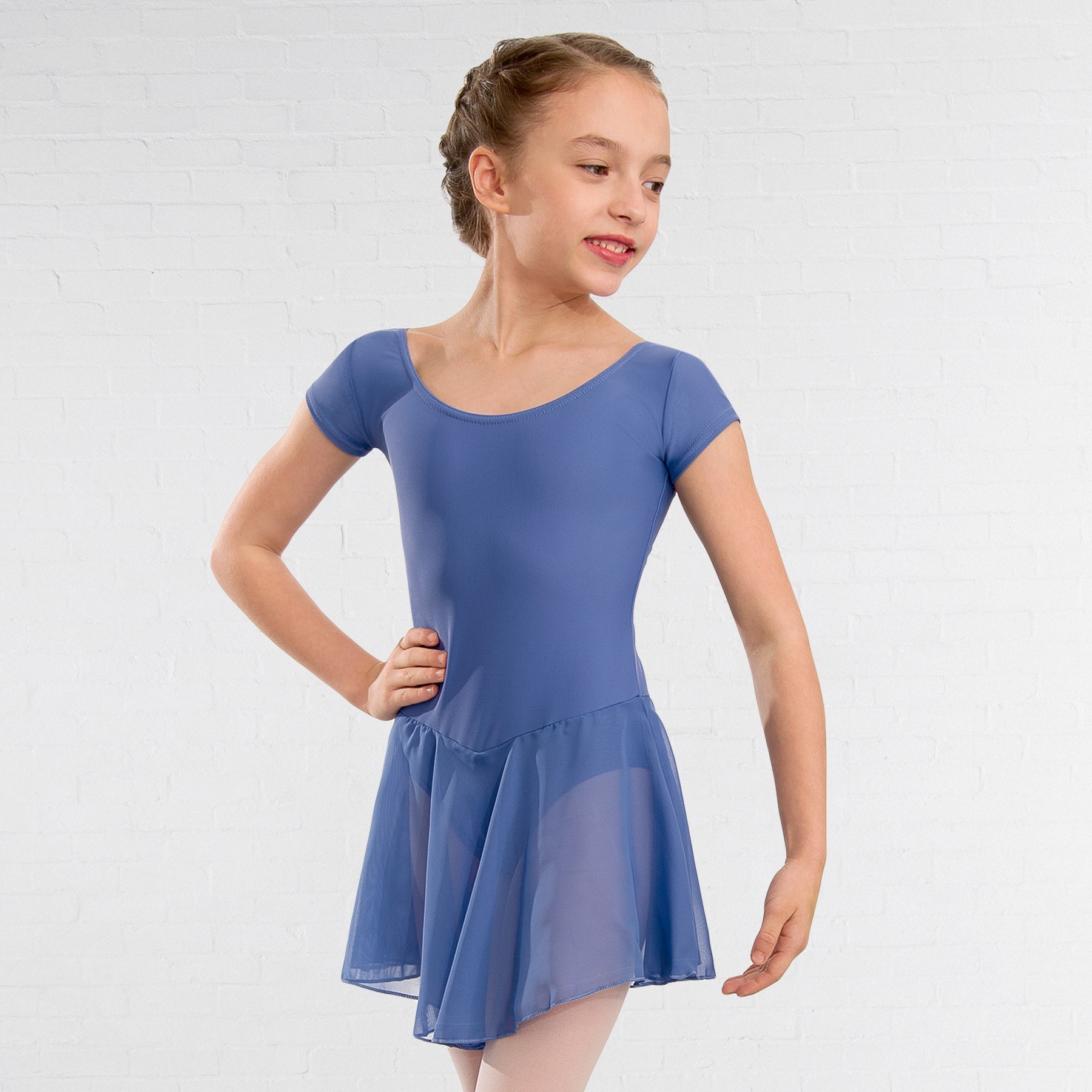 1st Position Milly Voile Skirted Cap Sleeve Leotard (Bluebell)